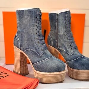 ZIGI Women’s Denim Platform Booties NIB